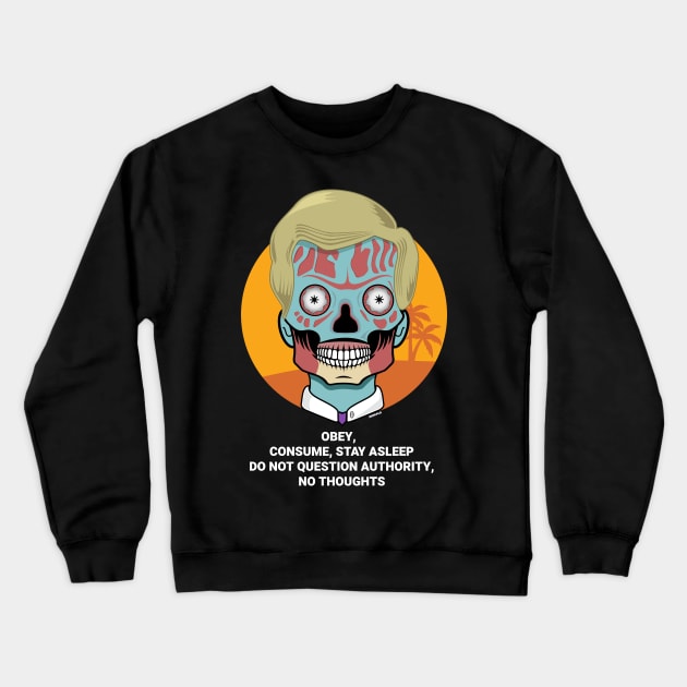 Skull faced Alien Crewneck Sweatshirt by KOMPLO